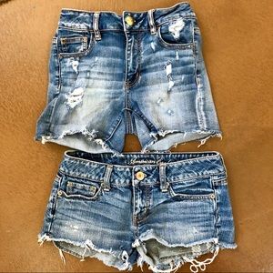 2 pairs of American Eagle denim shorts!